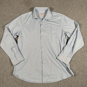 Mizzen+Main Dress Shirt Mens XL Blue White Check Spinnaker Trim Fit Stretch